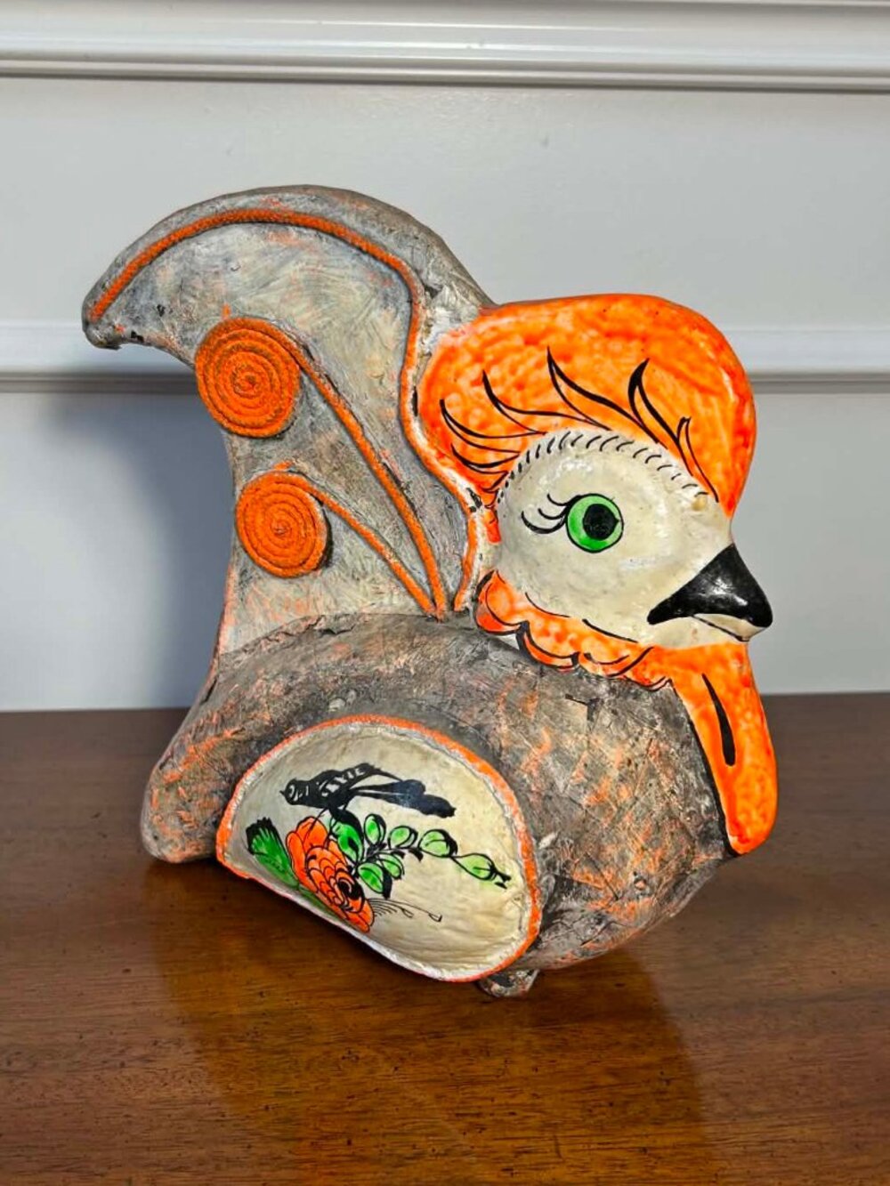 Vintage Mexican paper mache chicken